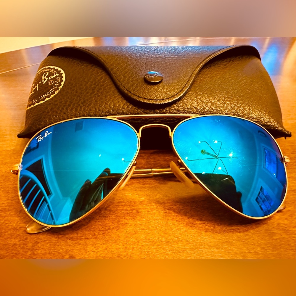Ray Ban aviator blue flash lenses